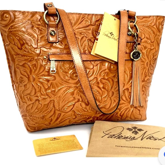 Patricia Nash Bags Patricia Nash Hand Tooled Leather Alessano Tote Bag New With All Tags